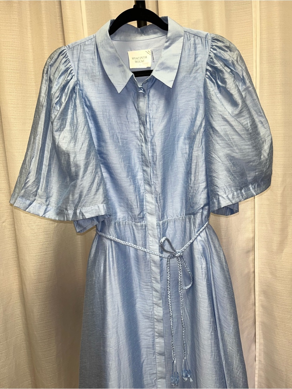 HYACINTH HOUSE powder blue Cindy Midi Dress | size large - Picture 3 of 11